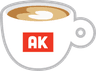 AK label on an espresso cup